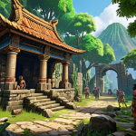 **

"A vibrant and immersive RPG game world, showcasing diverse environments like lush forests, ancient ruins, and bustling cities. Focus on the detail of the landscape, with a sense of wonder and adventure. Include diverse characters of different races and classes interacting with the environment. Highly detailed, fantasy art, digital painting."

**